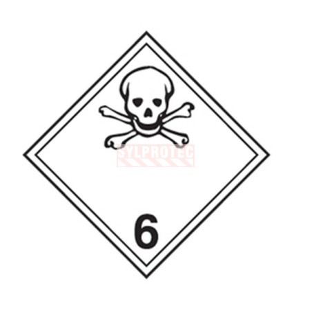 Class 6.1 TDG labels, adhesive vinyl, 4 X 4 in, roll of 500