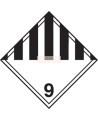 Étiquettes TMD classe 9 en vinyle adhésif, 4 X 4 po, rouleau de 500