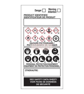 Étiquettes SIMDUT autoplastifiantes Brady, 4 X 2 po, paquet de 25