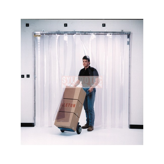 Kleton complete strip curtain door, standard PVC, 12 X 12 ft