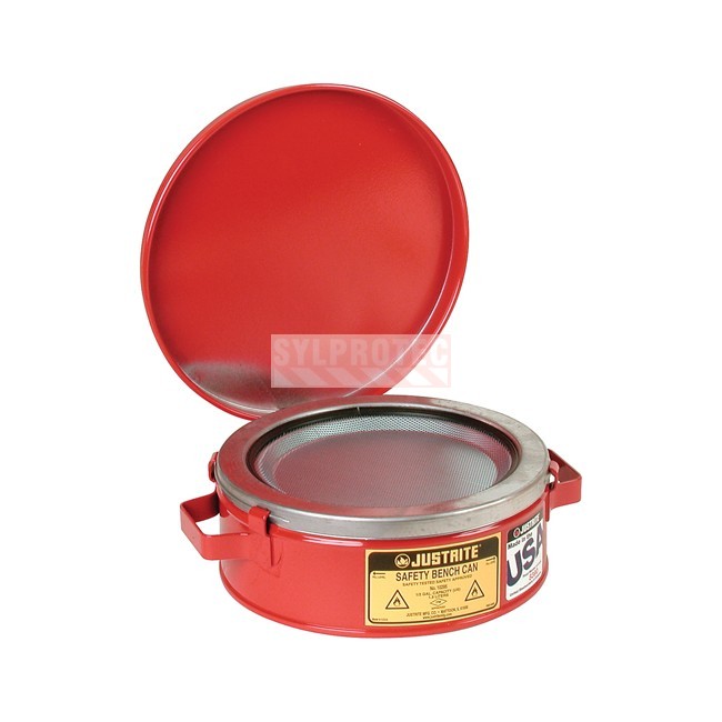 Bassin de trempage d'établi Justrite 10575 en acier, 2 gal