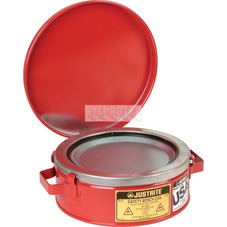 Bassin de trempage d'établi Justrite 10575 en acier, 2 gal