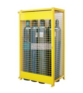 Kleton gas cylinder cabinet for compressed gas cylinders, yellow