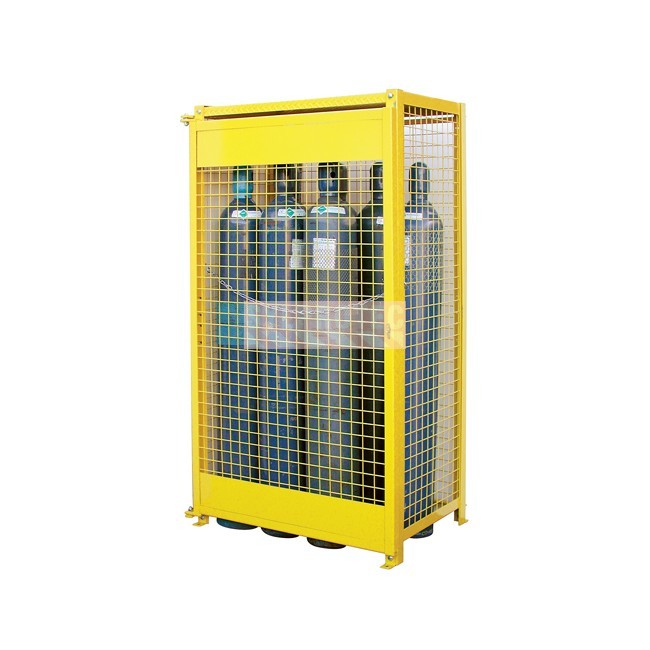 Kleton gas cylinder cabinet for compressed gas cylinders, yellow