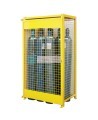 Kleton gas cylinder cabinet for compressed gas cylinders, yellow