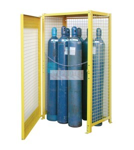 Kleton gas cylinder cabinet for compressed gas cylinders, yellow