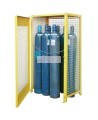Kleton gas cylinder cabinet for compressed gas cylinders, yellow