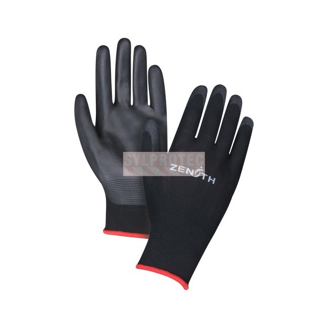 Zenith black polyester PU gloves, pair, SAX696/SAX697/SAX699
