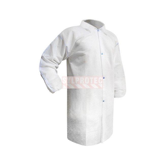 Sarrau jetable Ronco sans poche, blanc, 44-150-L