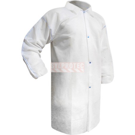 Ronco white pocketless disposable lab coat, 44-150-L