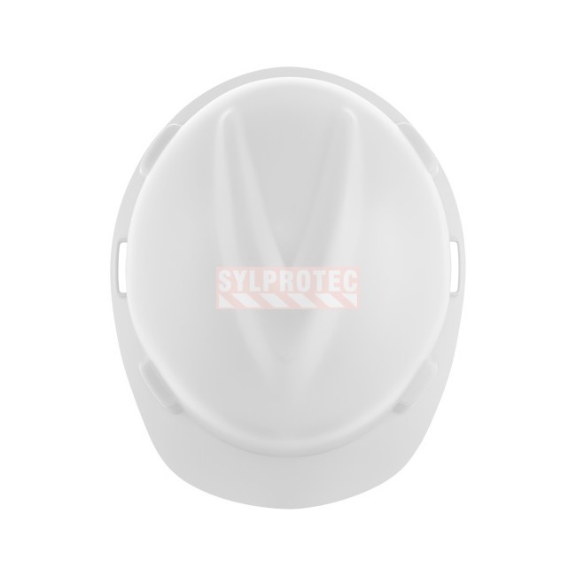 MSA V-Gard matte white hard hat, Type 1 Class E, 10203081