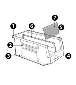 Bac empilable à suspendre Kleton, bleu, 5-1/2 X 10-7/8 X 5 po, CF830