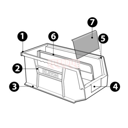 Kleton stack and hang bin, blue, 5-1/2 X 10-7/8 X 5 in, CF830