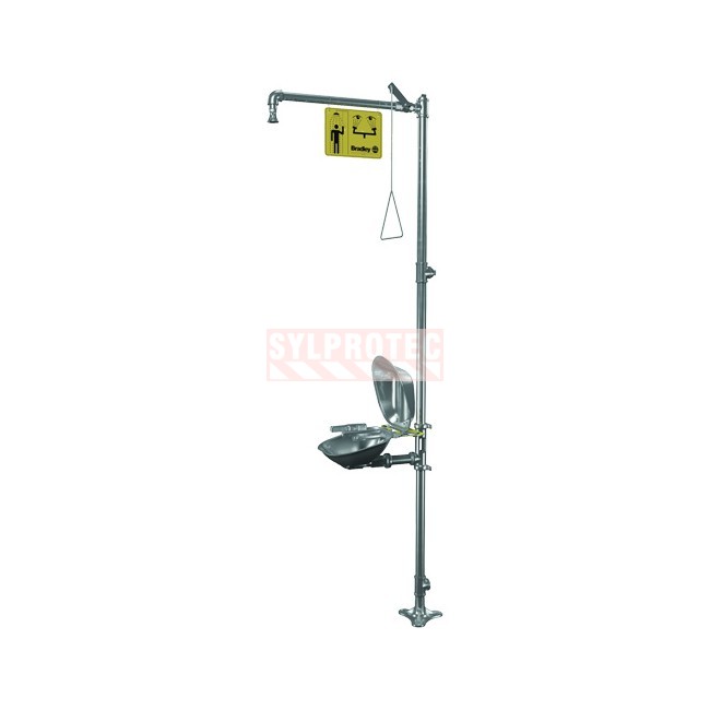 Douche combinée Bradley HALO tout inox sur socle, S19314SC
