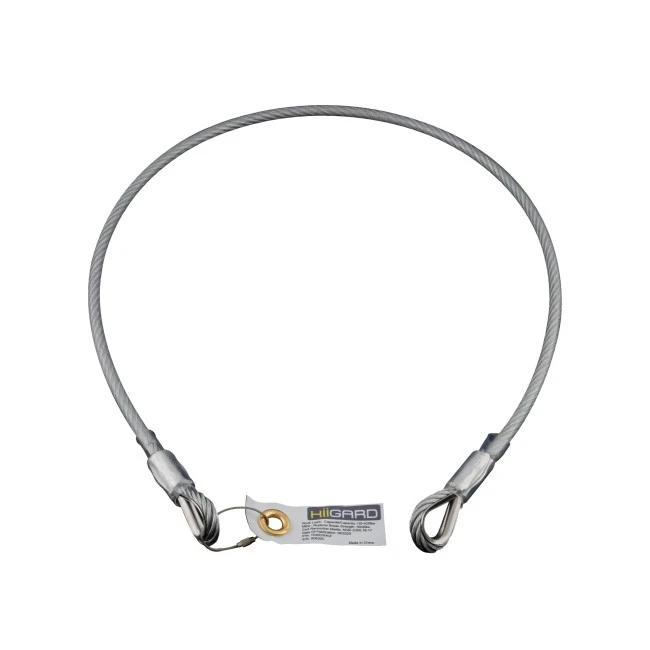 Élingue d'ancrage en câble d'acier galvanisé enduit PVC, 2 embouts estampés, Peakworks