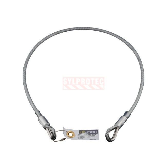 Galvanized steel cable anchor sling, PVC coated, 2 swaged eyes, Peakworks