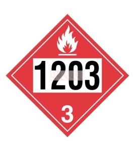 Placard avec numéro UN1203 (essence), 10-3/4 po X 10-3/4 po, pour le transport des matières dangereuses