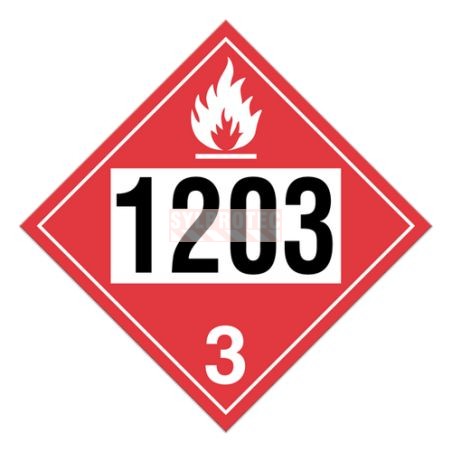 Placard avec numéro UN1203 (essence), 10-3/4 po X 10-3/4 po, pour le transport des matières dangereuses