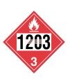 Placard avec numéro UN1203 (essence), 10-3/4 po X 10-3/4 po, pour le transport des matières dangereuses
