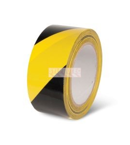 Ruban d'avertissement laminé en PVC, jaune et noir, 1 à 6 po X 54 ou 108 pi