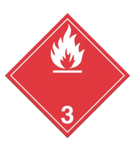 Flammable liquid, class 3,placard, 10-3/4 in X 10-3/4 in. Use in the transportation of hazardous materials.