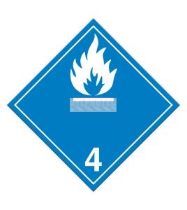 Dangereux au contact de l'humidité, classe 4.3, placard, 10 3/4 po x 10 3/4 po.