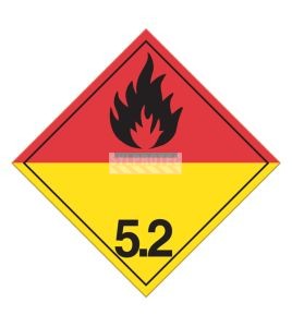 Peroxyde organique, classe 5.2 placard, 10 3/4 po x 10 3/4 po.