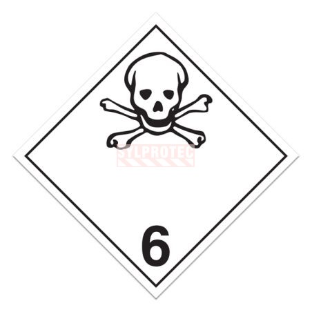 Matières toxiques, classe 6.1, placard, 10 3/4 po x 10 3/4 po., Pour le transport des matières dangereuses.