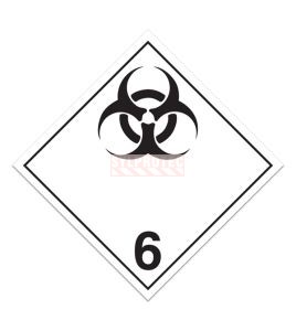 Matière infectieuse, placard classe 6.2, 10 3/4 po x 10 3/4 po. pour le transport des matières dangereuses.