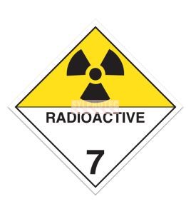 Matières radioactives, classe 7, placard, 10 3/4 po x 10 3/4 po., Pour le transport des matières dangereuses.